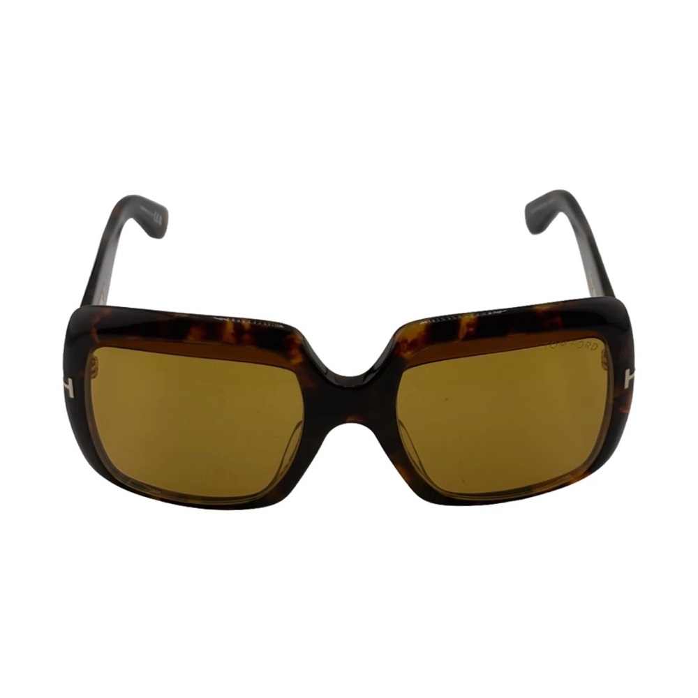 Tom Ford Aurora  Tortoiseshell Square Sunglasses with Amber Lenses - Picture 3 of 9